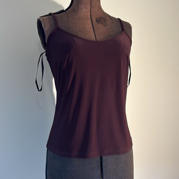 Svetlana size 10 brown polyester and lace long sleeve blouse with detached cami - Picture 16 of 17